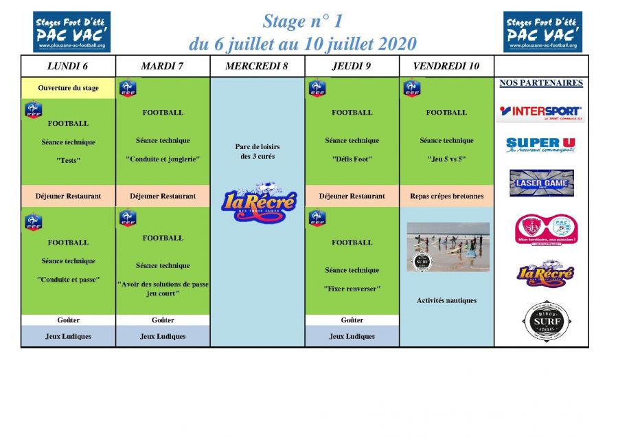 programme de foot