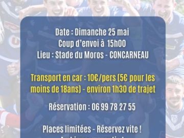 🏆🚌𝗗𝗘́𝗣𝗟𝗔𝗖𝗘𝗠𝗘𝗡𝗧 𝗙𝗜𝗡𝗔𝗟𝗘 𝗖𝗢𝗨𝗣𝗘 𝗗𝗨 𝗖𝗢𝗡𝗦𝗘𝗜𝗟 𝗗𝗘́𝗣𝗔𝗥𝗧𝗘𝗠𝗘𝗡𝗧𝗔𝗟🚌🏆

‼ Il ne reste que quelques places ‼

Nos séniors B sont en finale de la Coupe du Conseil...