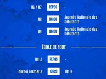 ⚽️ 𝘼𝙂𝙀𝙉𝘿𝘼 𝘿𝙐 𝙒𝙀𝙀𝙆-𝙀𝙉𝘿 ⚽️

Voici les rencontres de nos bleus pour ce week-end du 24 et 25 mai ! ☀️

➡️N'oubliez pas de venir encourager nos U18, Seniors B et...
