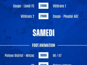 ⚽️ 𝘼𝙂𝙀𝙉𝘿𝘼 𝘿𝙐 𝙒𝙀𝙀𝙆-𝙀𝙉𝘿 ⚽️

Voici toutes les rencontres de nos bleus ce week-end ! 🤩

𝘼𝙇𝙇𝙀𝙕 𝙇𝙀 𝙋𝘼𝘾 💙🤍