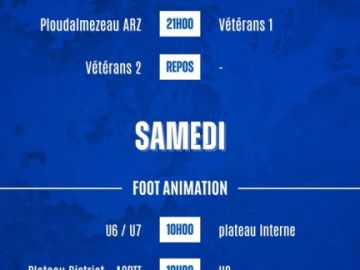 ⚽️ 𝘼𝙂𝙀𝙉𝘿𝘼 𝘿𝙐 𝙒𝙀𝙀𝙆-𝙀𝙉𝘿 ⚽️

Voici toutes les rencontres de nos bleus ce week-end ! 🤩

𝘼𝙇𝙇𝙀𝙕 𝙇𝙀 𝙋𝘼𝘾 💙🤍