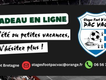 ⚽️ 𝗕𝗢𝗡 𝗖𝗔𝗗𝗘𝗔𝗨 ⚽️ 

🎁 Vous cherchez un 𝗰𝗮𝗱𝗲𝗮𝘂 pour les fêtes, un anniversaire, plaisir d'offrir ? Nous proposons un bon cadeau pour nos stages foot PAC VAC'...