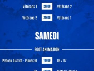⚽️ 𝘼𝙂𝙀𝙉𝘿𝘼 𝘿𝙐 𝙒𝙀𝙀𝙆-𝙀𝙉𝘿 ⚽️

Voici toutes les rencontres de nos bleus ce week-end ! 🤩

𝘼𝙇𝙇𝙀𝙕 𝙇𝙀 𝙋𝘼𝘾 💙🤍