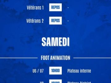 ⚽️ 𝘼𝙂𝙀𝙉𝘿𝘼 𝘿𝙐 𝙒𝙀𝙀𝙆-𝙀𝙉𝘿 ⚽️

Découvrez toutes les rencontres du week-end pour nos bleus ! 🤩⤵️

𝘼𝙇𝙇𝙀𝙕 𝙇𝙀 𝙋𝘼𝘾 💙🤍