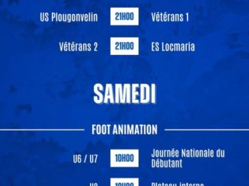 ⚽️ 𝘼𝙂𝙀𝙉𝘿𝘼 𝘿𝙐 𝙒𝙀𝙀𝙆-𝙀𝙉𝘿 ⚽️

Voici toutes les rencontres de nos bleus ce week-end ! ⤵️

Bonnes rencontres à toutes et à tous ! 🙌🔥

𝘼𝙇𝙇𝙀𝙕 𝙇𝙀 𝙋𝘼𝘾 💙🤍